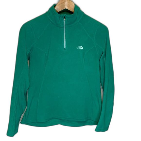The North Face Jade Green Quarter Zip Lightweight Fleece Pullover Size Small - Picture 2 of 12